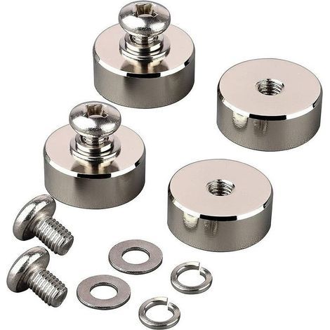 Lot de 4 aimants ronds en néodyme puissants de 40 kg avec filetage femelle M8, support magnétique amovible puissant pour l'éclairage, les outils, l'équipement avec boulon (1/5)