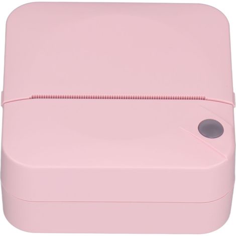 Mini imprimante thermique 200 DPI, papier thermique, design ergonomique, batterie rechargeable, sûre et portable pour la maison et le bureau, rose.