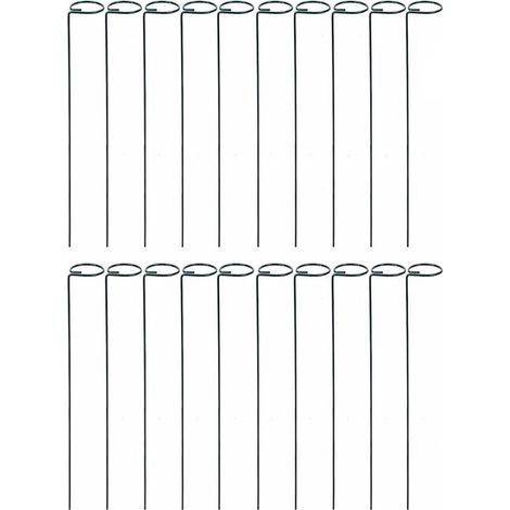 Lot de 20 supports de jardin, Métal, Vert foncé (1/5)