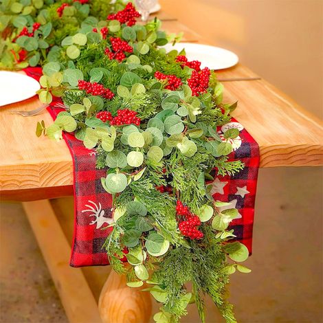Guirlande De Noël Artificielle - Blanc Tactile Réaliste - Pour Cheminée Escalier Table Intérieur Extérieur - 1,83 M (1/5)