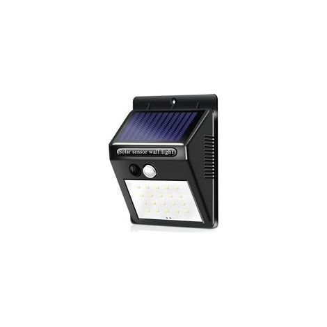 Faro solare da esterno, impermeabile IP65, faretto a LED con 20 diodi, apparecchio di illuminazione per esterni, per giardino, garage, cortile, patio, luce bianca fredda, con sensore. (1/5)
