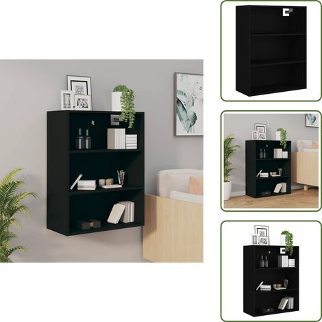 Armadietto in legno - vidaXL Armadietto Pensile a Parete Nero 69,5x32,5x90 cm - Armadietto nero