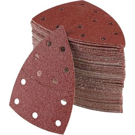 Lot de 100 Papier Abrasif pour Ponceuse, 105 mm x 152 mm, Grain P40/60/80/120/180/240/400, Triangles de Ponçage pour Bosch PSM 100A, PSM 160, PSM 200 AES, PSM 18, PDA 180, PSM 160 A (1/5)