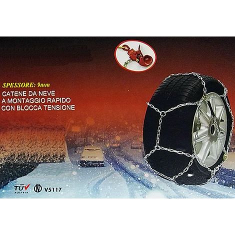 CATENE DA NEVE OMOLOGATE 9 mm GRUPPO 90 PNEUMATICI RUOTE AUTO CAMION CAMPER (1/5)