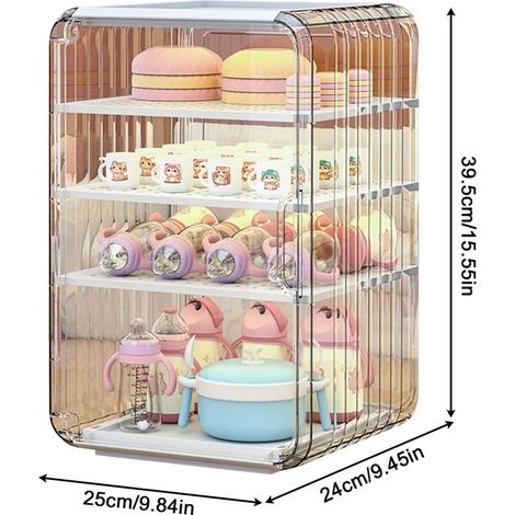 Organisateur De Biberon - Boîte À Rack De Biberon Anti-poussière 39,5x25x24cm Tiroirs De Rangement De Cuisine Empilables Grand Support De Bouteille Avec Couvercle Pour Table De Chambre À Coucher R (1/5)