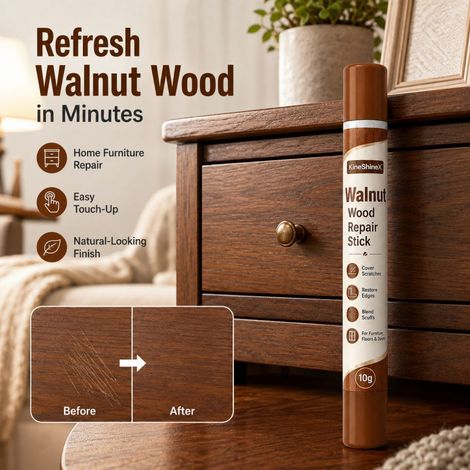 KineShineX Reparaturstift für Walnussholz – Möbel, Fußböden, Holztüren – Kratzer, Verfärbungen, Abnutzungsspuren – Reparaturwachs (1/5)