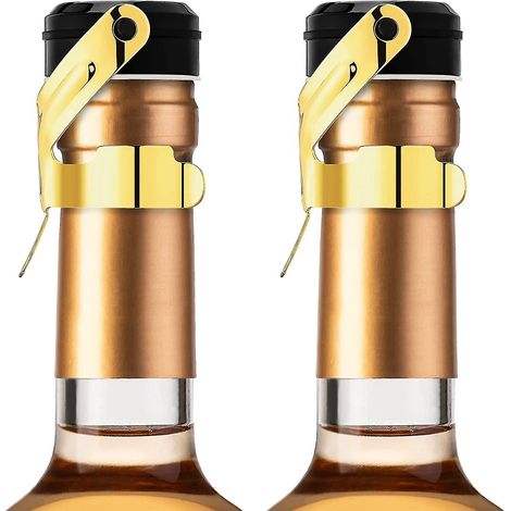 Bouchon de champagne, lot de 2 bouchons en acier inoxydable pour bouteilles de champagne, compatibles avec Cava, Prosecco et autres vins mousseux.