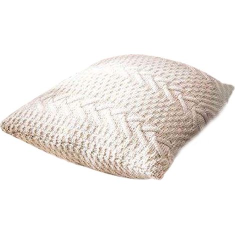 Dekorativer Kissenbezug aus Baumwollstrick, doppelt gezwirnt und warm, geeignet für Betten und Sofas, 45,7 cm x 45,7 cm (inkl. Kissenbezug, beige) (1/5)