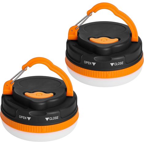 2 Pièces Lampe Camping à Piles Lanterne de Camping avec Base Magnétique, Résistant à l'eau, 5 Modes d'Éclairage 180lm Tente Lampe pour Camping, Travaux, Chasse, Pêche, Randonnée (1/5)
