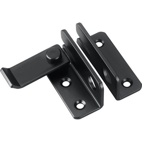 Cerradura para puerta corredera - Cerrojo - Cerradura de puerta - Placa de cierre de puerta - Acero inoxidable - Negro (1/5)