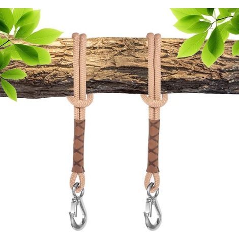 Kit di montaggio per amaca da albero - 2 cinghie di sospensione regolabili con moschettoni - 60 cm - Adatto per altalene e amache (1/5)