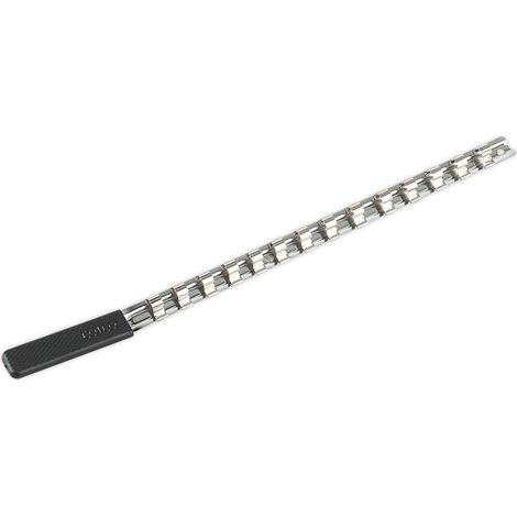 Sealey AK3814 Premier Socket Retaining Rail with 14 Clips 3/8""Sq Drive