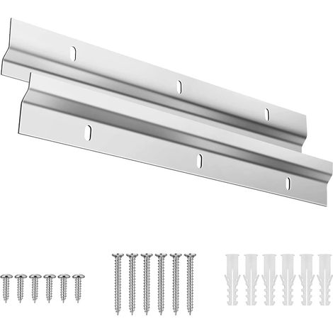 2 Pièces Fixation Murale en Z, Kit de Crochets pour Cadre Photo 30CM Rail Z Miroir Lourd avec Vis Barre Emboîtables Cadres et Miroirs - (1/5)