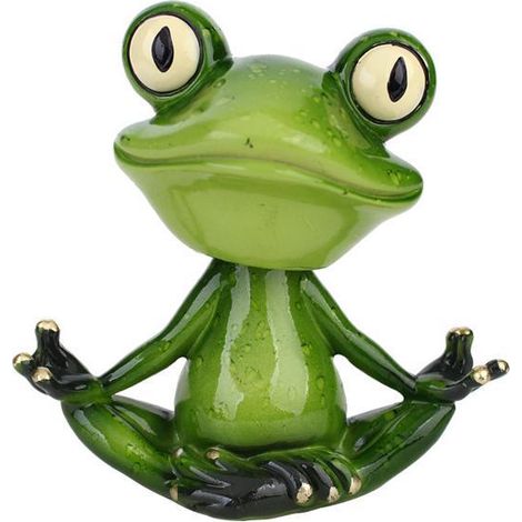 Norhogo Grenouilles Déco Figure Apporte Bonne Chance, Statue de Grenouille en Résine Yoga Figure de Grenouille en Résine, décoration Amusante et Mignonne pour la Maison (1/2)