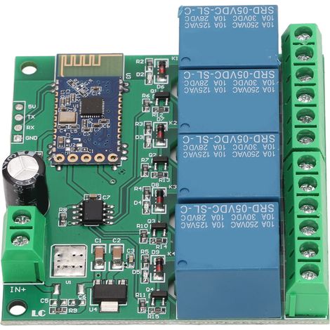 Module Relais Bluetooth 4 Canaux Télécommande Anti-Parasites Puissant Domotique DC5V (1/5)