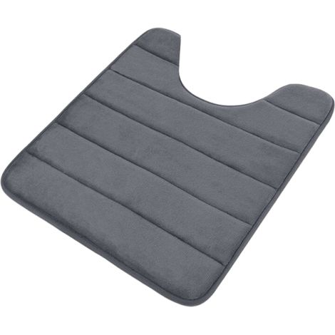 Tapete Para Inodoro - Espuma Viscoelástica Antideslizante - Absorbente - Lavable - 50 x 60 cm - Gris Oscuro (1/5)