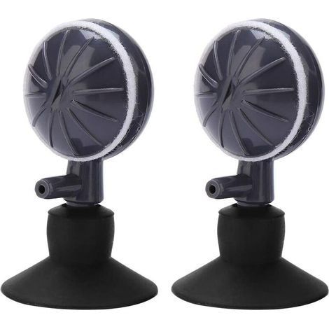 Paquet de 2 disques de pierre à air avec ventouse diffuseur de pierre à air à bulles oxygène réglable pivotant pour pompe hydroponique de réservoir de poissons d'aquarium (1/4)
