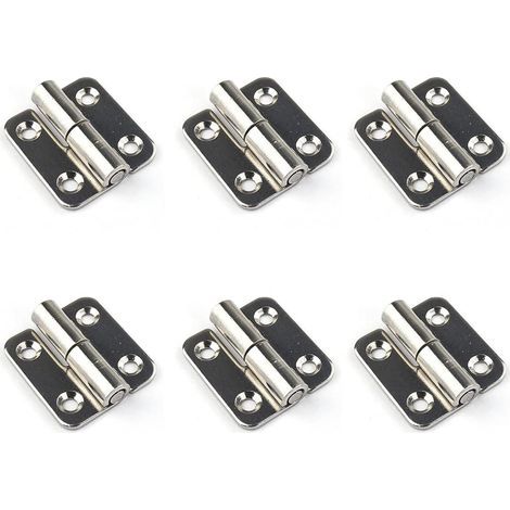 (Links) Sechs abnehmbare Scharniere, 1,5 Zoll Miniatur-Gleitdichtungen, abnehmbare links öffnende Türscharniere aus Edelstahl 304. (1/5)