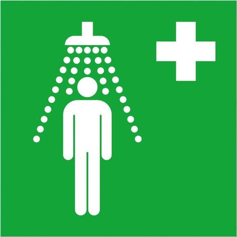SafetyMarking Hinweisschild Folie B200xH200 mm Notdusche langnachleuchtend (1/4)