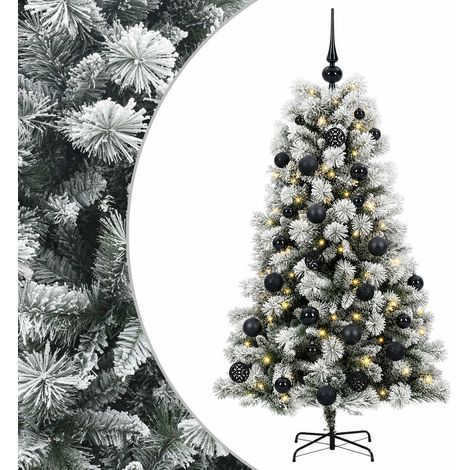 Árbol de Navidad artificial de ramas plegables con bolas 150 cm vidaXL (1/5)