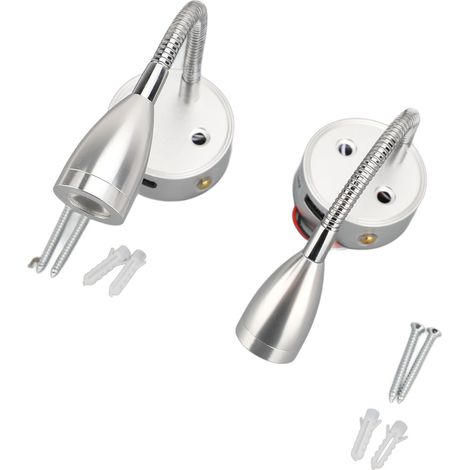 Lampe de lecture en aluminium pour camping-car, 3 couleurs de température, Flexible, col de cygne, variable, pour camping-car, remorque, camion, 12 à 24V, 2 pièces (1/2)