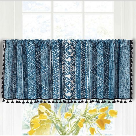 Valance Curtains - Light Blocking - Polyester - For Kitchen Bathroom Basement - 150 X 45 Cm - 1 Piece (1/5)