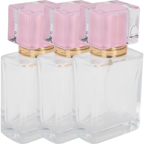 Flacon de parfum rechargeable en verre transparent de 50 ml, vaporisateur vide, rose (1/5)