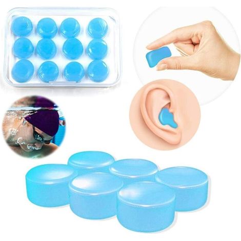 12 Stück Silikon-Ohrstöpsel mit Geräuschunterdrückung, wasserdicht und wiederverwendbar zum Schlafen (1/4)