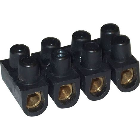 Riel de 12 conexiones de 6 mm² negro - Electraline