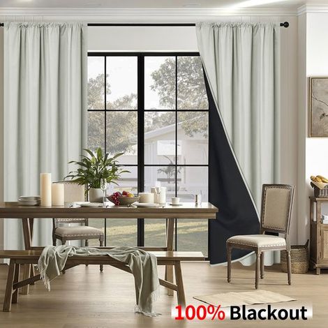 Tende a rullo oscuranti, termoisolanti e insonorizzanti con divisori per asta, ideali per camere da letto e camerette (132 cm di larghezza x 241 cm di lunghezza, confezione da 2). (1/5)
