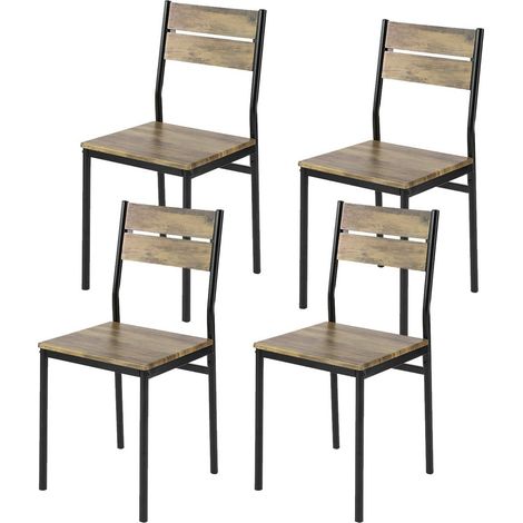 SoBuy Barhocker 4er Set Holz 38,99x37,01x43,99cm Vintage FST72-Nx4