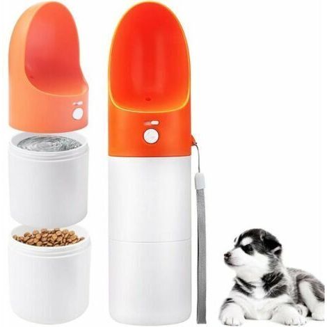 Bouteille d'eau pour chien, tasse de voyage portable 2 en 1 étanche avec bol distributeur pour la randonnée en plein air pour animaux de compagnie (1/5)
