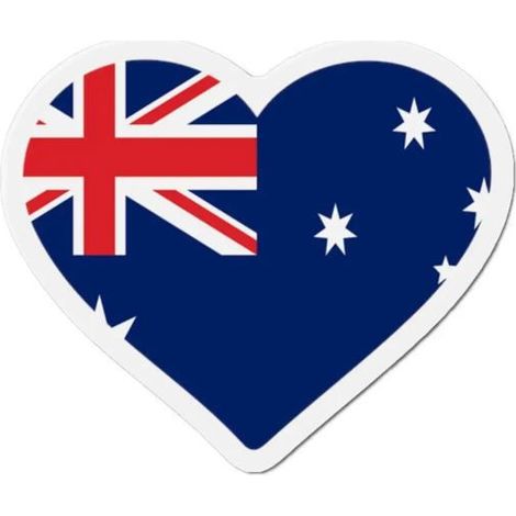 Lot de 50 aimants décoratifs cœur drapeau Australie, 10 cm, (1/2)