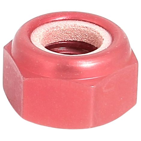 Blister de 5 Écrous Nylstop M6 Dural 2030 OA Rouge DIN 985