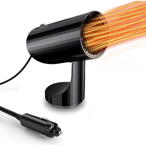Chauffage de voiture portable, pare-brise de dégivreur de voiture 12 V 150 W avec base pivotante à 360 degrés, chauffage et refroidissement rapides, adapté aux voitures avec allume-cigare (1/5)