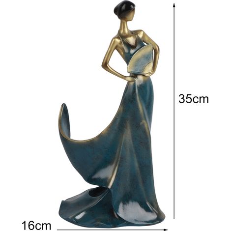 Porte-bouteilles en résine synthétique, figurine de danseuse, bleu, pour bar ou décoration intérieure. (1/5)