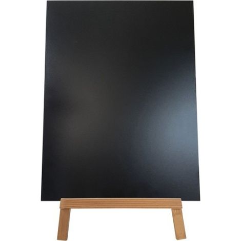 Chevalet trépied en bois brut avec ardoise double face de dimensions 80 x 60 cm (1/5)