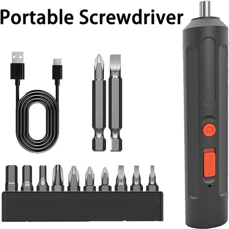Tournevis électrique, conception légère pour une prise en main confortable, aimant intégré pour un maintien ferme des embouts, le choix idéal pour une boîte à outils portable.