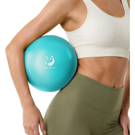 Slim Panda Pilates Ball Small, 23 cm Anti-Slip Gymnastics Ball with Inflation Straw, Soft Yoga Ball Balance for Seniors Therapy, Fitness, Balance Training (1/5)
