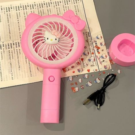 Ventilateur de poche Hello Kitty mignon, mini ventilateur portable rechargeable par USB pour les étudiants (1/2)