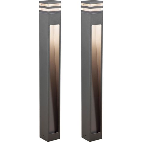 2er SET moderne LED Wegeleuchten aus Aluminium Anthrazit, Höhe 100cm (1/5)