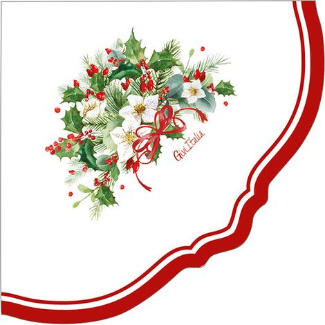 Givi Tovaglioli Natale Liberty Christmas Tradition 33 x 33 Cm 16 Pz