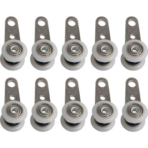 Juego de 10 ruedas para ventanales o puertas correderas - Metal y plástico - 4,5 x 1,9 cm (1/5)