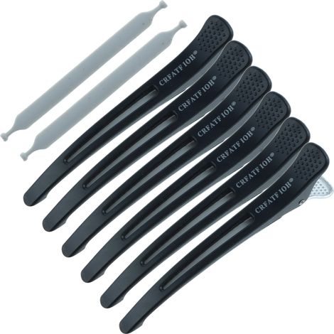 Lot de 6 Pinces à cheveux, antidérapantes avec bande silicone, séparation sans traces, pour coiffage salon et usage quotidien（Q3 : Nouveaux produits pour le mois d'août） (1/5)