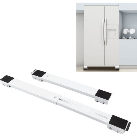Kit de roues mobiles pour réfrigérateur/lave-linge (2 supports + 2 cales) (1/5)