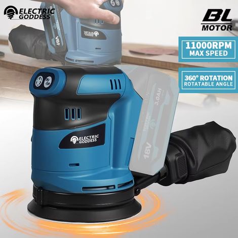 Ponceuse excentrique sans fil brushless 18V compatible Makita – bois, polissage