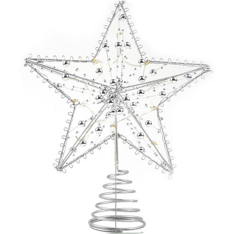 Étoile De Noël - 20 x 25 cm - Métal Antirouille Avec Guirlande Led Intégrée - Pour Sapin De Noël - 1 Pièce (1/5)