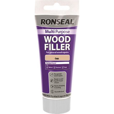 Ronseal 37532 Multipurpose Wood Filler Tube in Oak - 325g for Repair and Restoration