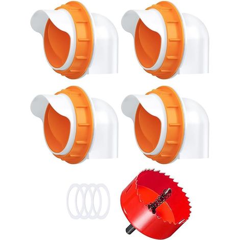 Kit d'Alimentation Automatique pour Poules Mangeoire Anti-Gaspillage avec Scie Cloche pour Seaux Barils Poulailler (1/5)