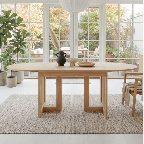 Ausziehbarer Esstisch 160 x 80 cm für 6 bis 8 Personen, Eiche (1/5)